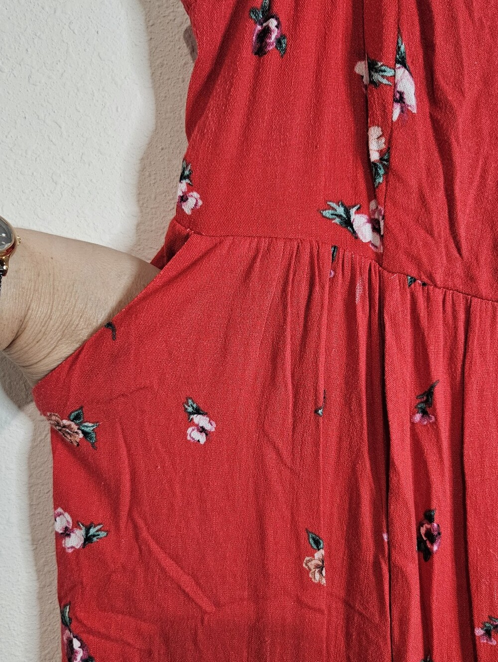 Torrid Women Floral Fit/Flare Dress Plus Size 1X Coral Midi Fairy Summer Travel - Picture 11 of 14